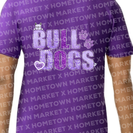 "BULLDOGS GLITTER" T-Shirt - YOUTH XS