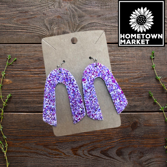 Arch Dangles: Purple Confetti Glitter