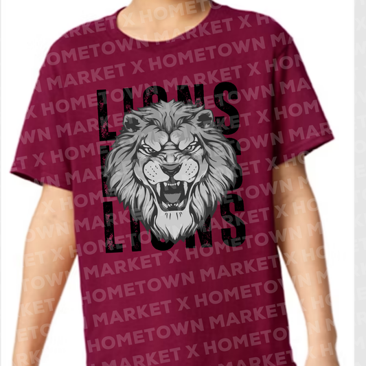 "LIONS MASCOT B" T-Shirt - Size 4XL