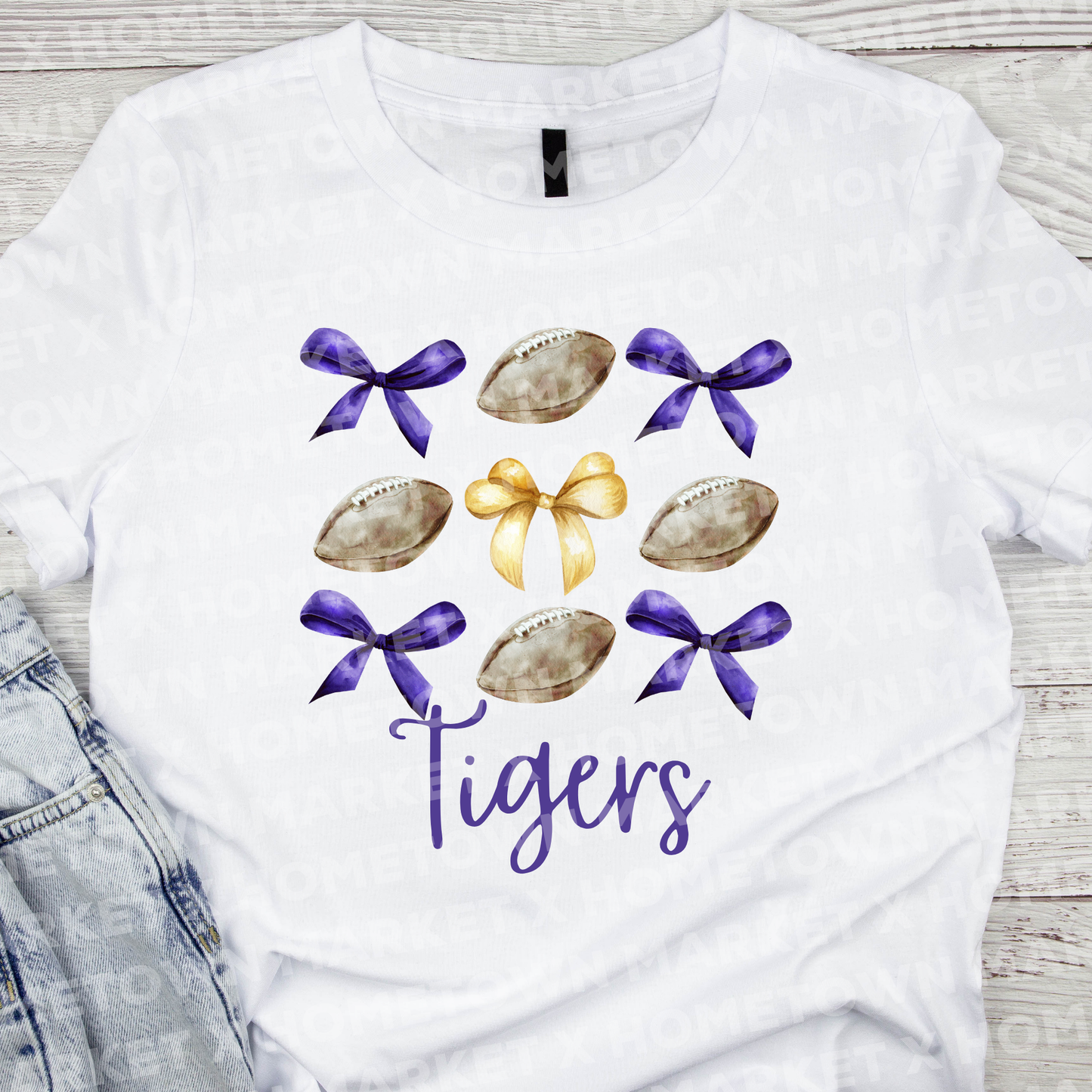 Valley Head Bows + Football T-Shirt - YOUTH Small