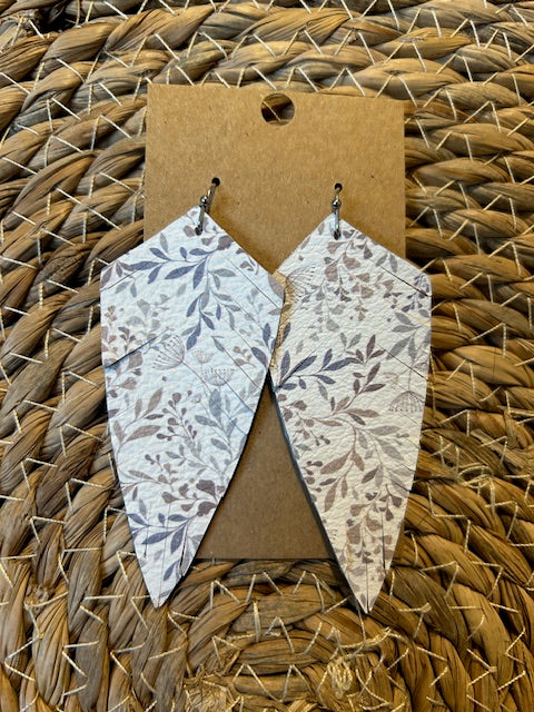 Fringed Arrow Dangles: Dusty Floral